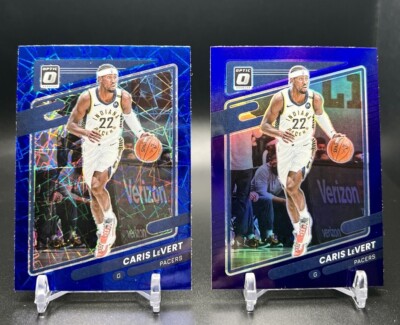 CARIS LEVERY Lot Of (2) 2021-22 Donruss Optic Blue Velocity + Blue Prism #69
