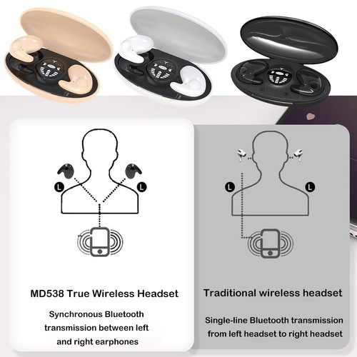 NEW Invisible Wireless Sleep Earphone IPX5 Double Noise Cancelling Waterproof- - Picture 7 of 25