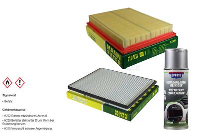 MANN-FILTER Paket + Presto Klima-Reiniger für Nissan Primera P11 Hatchback WP11