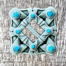 Western Sunset Nickel 1-1/2 Inch Slotted Concho  CON497-D-AN