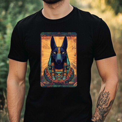 Herren T-Shirt Anubis Ägyptischer Gott Fantasie Motiv Baumwolle Größe XS bis 5XL