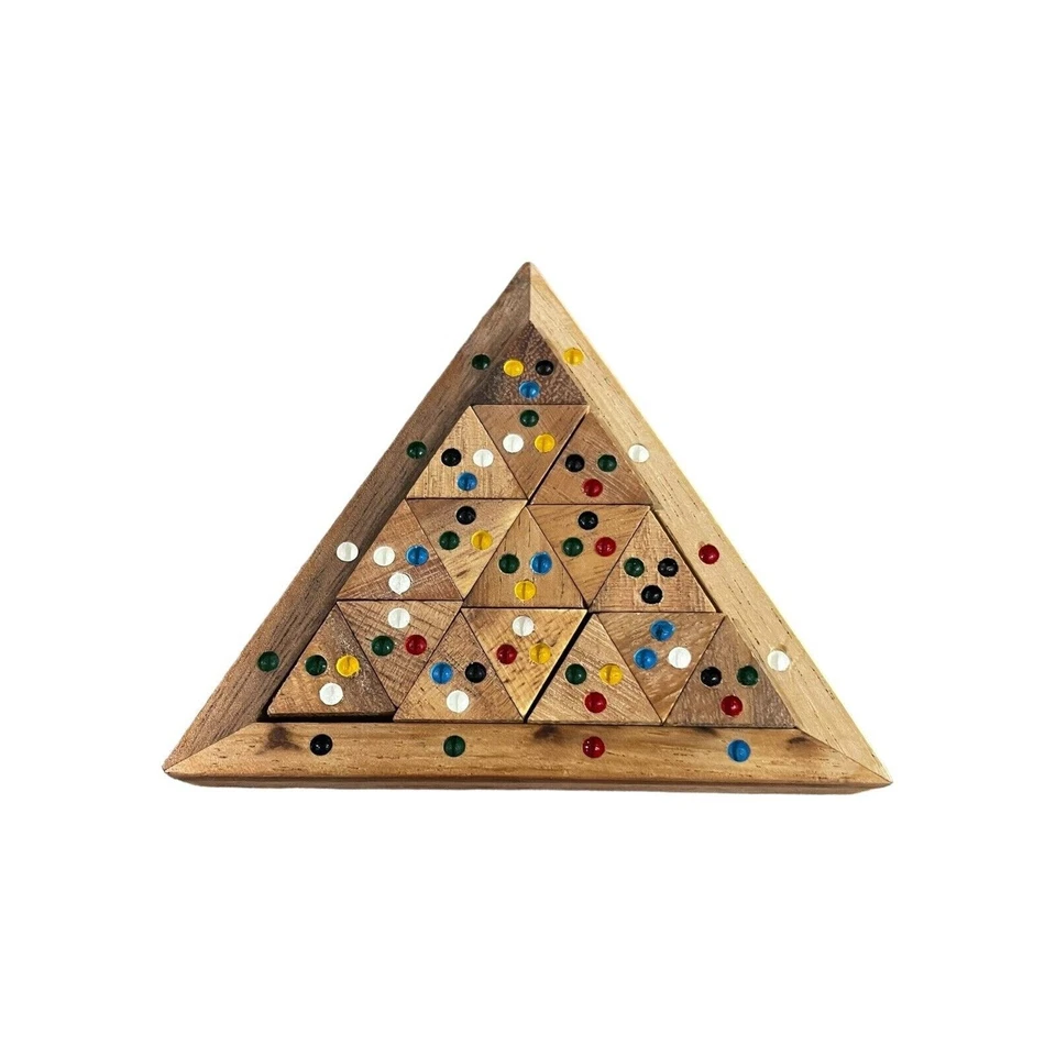 The Bermuda Triangle Domino Pyramid: STEM 3D Brain Teaser Wooden Puzzle - Image 2 of 4