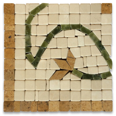 B4665CT Marble Mosaic Border Decorative Accent Tile Edera Antique 4x4 Tumbled