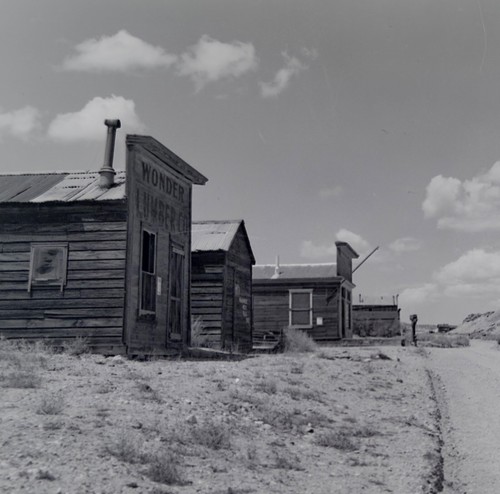 PHOTO NEGATIVE Aurora Nevada Wonder Building Ghost Town Old Structures Mining