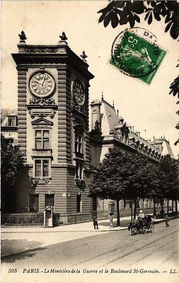 Old postcard Paris 7th-Lee Ministry of War and Boulevard St Germain (327468)