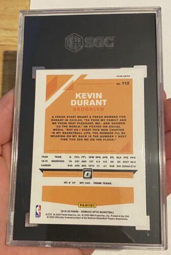 Kevin Durant SGC 9 Silver Wave 2019-20 Panini Donruss Optic Fanatics Premium Set - Bild 2 von 3