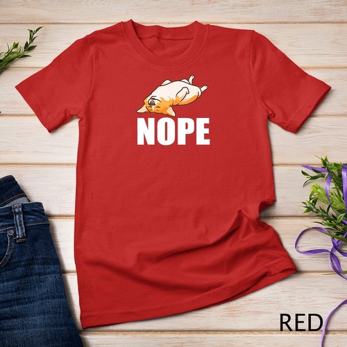 Cute Vintage Funny Lazy Nope Corgi Lover T Shirt Gift Unisex T-shirt - Picture 11 of 15
