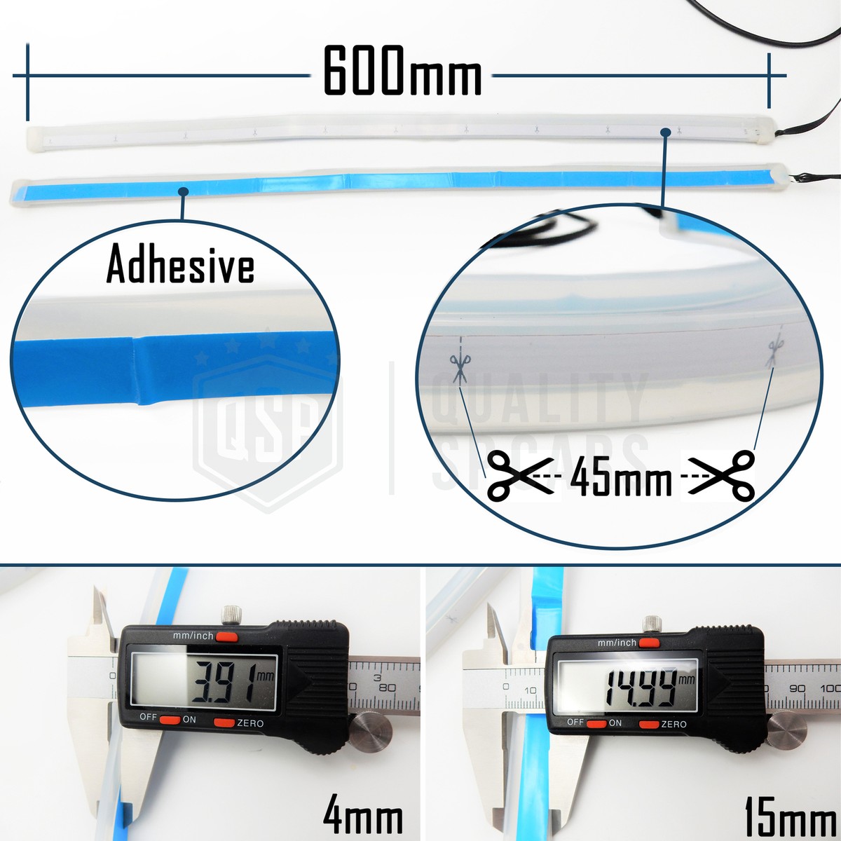 2Pz Strisce LED Auto Luci Diurne DRL + Frecce Sequenziali Flessibili 60cm