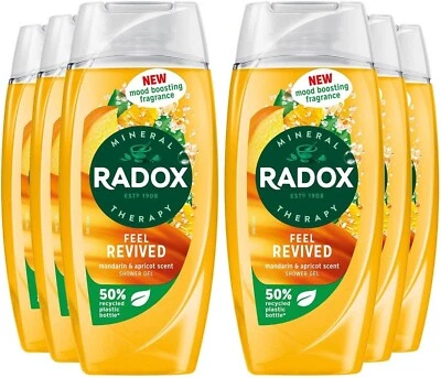 Radox Mineral Therapy Feel Revived Shower Gel Mandarin 225ML x 6