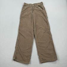 Vintage Wrangler Pants Size 27 Brown Corduroy High Rise Straight Leg Carpenter