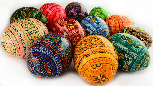 12 Wooden Ukrainian Pysanky Pysanka Easter Painted Eggs Handmade - Picture 10 of 10