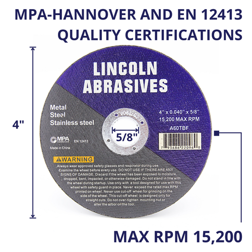 25PK 4" X 0,040" X 5/8" Ruedas de corte Discos de corte Acero inoxidable y metal - Imagen 3 de 5