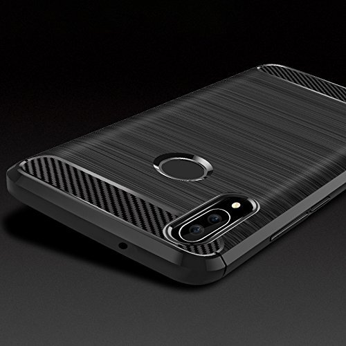 COVER CARBON LOOK per HUAWEI P20 LITE - CUSTODIA SILICONE NERO - Foto 3 di 4