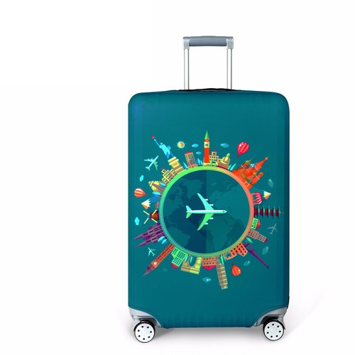 Stylish Polyester Luggage Cover-Thick Elastic Geometric Suitcase Protector 0.35k - Picture 11 of 12