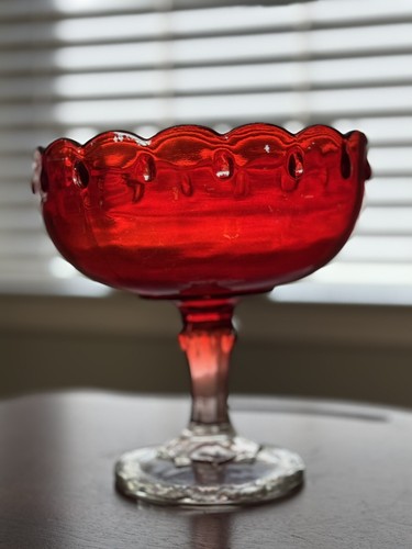 Vintage INDIANA GLASS Ruby Decoration Fruit/ Candy bowl - Picture 2 of 6