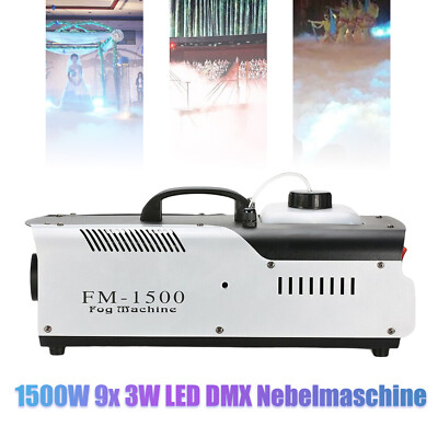 1500W Nebelmaschine 2L Kabel Funk Fernbedienung Rauch Maschine DMX 512 Fogger DE