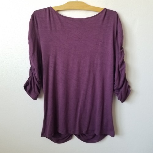 Marc Bouwer Womens L Ruched Top Sequin Heart Y2K Whimsygoth Fairy Grunge Purple - Picture 4 of 9