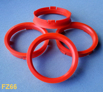 FZ66  4x Zentrierringe 66,6 mm  58,1 mm orange für Alufelgen 11