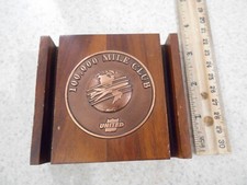 Vintage 1960 United Airlines 100,000 Mile Club Medallion Paperweight