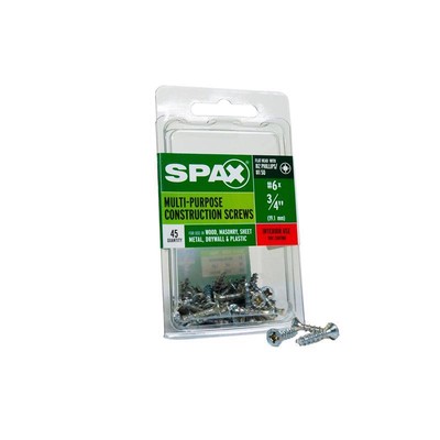SPAX 4101010350202 Indoor Phillips/Square Multi-Purpose Screws No.6 x 3/4 L in.