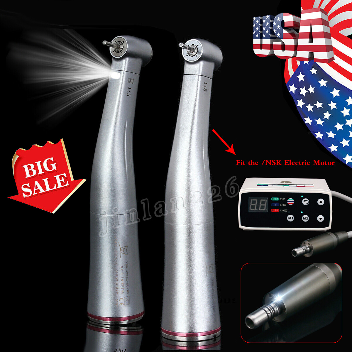 Dental 1:1 1:5 Increasing Contra Angle LED /No Handpiece Fit NSK Dental 1:1 1:5 Increasing Contra Angle LED /No Handpiece Fit NSK