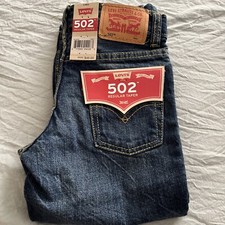 ✅NWT Levis Boys 502 Regular Taper Stretch Distressed Denim Jeans Adjustable, 6R.