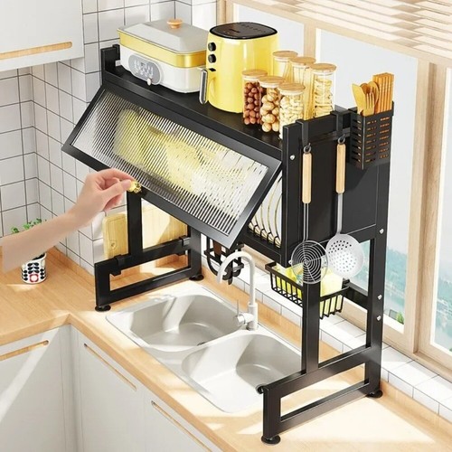 2 Tier Dish Storage Rack Sink Shelf Kitchen Accessories Shelf Countertop - Picture 4 of 5