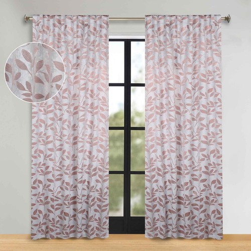 Leaves Washable Room Darkening 52" Back Tabs Blackout Curtains, Set of 2 - Picture 33 of 156