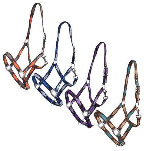 3-Ply Diamond Print Nylon Horse Halter - Picture 1 of 6