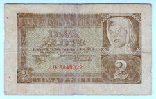 1941 Poland 2 Zlote 3845022 Paper Money Banknotes Currency