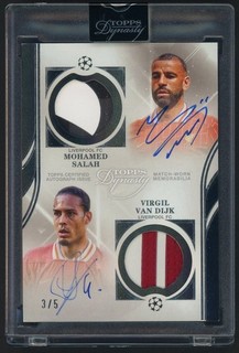 2024 25 Topps Dynasty Soccer Mohamed Salah Virgil Van Dijk Dual Patch AUTO 3/5