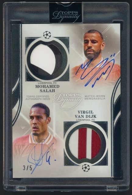2024-25 Topps Dynasty Soccer Mohamed Salah Virgil Van Dijk Dual Patch AUTO 3/5