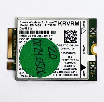 Dell 7212 Rugged Tablet Sierra Wireless AirPrime EM7455 4G LTE Module KRVRM