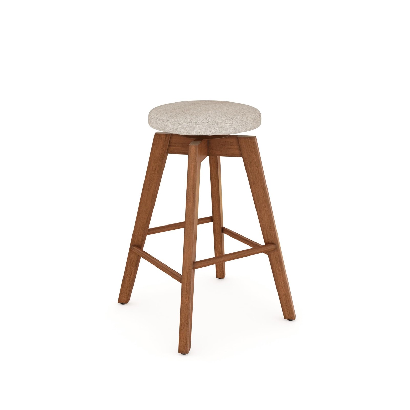 Amalia Backless Kitchen Counter Height Bar Stool, Solid Wood with 360 Swivel ...