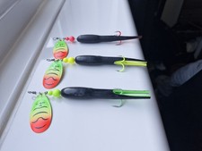 3 X Flying C firetiger ilba blade spinners Genies  24g Salmon Fishing