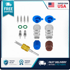 R12 to R134A AC Retrofit Adapter Kit High Low Fittings 1/4 SAE to 7/16"