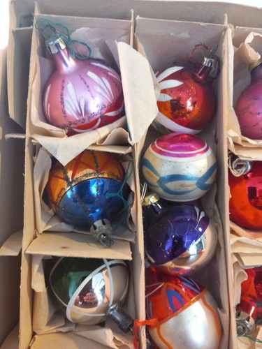VECCHIE PALLINE ALBERO DI NATALE VINTAGE IN VETRO X13, piccole - Foto 2 di 14