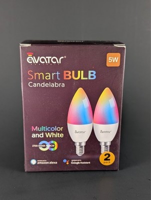 Avatar 2 Pack E12 Smart Bulb 5W LED Candle Light Bulb Works with Alexa & Google