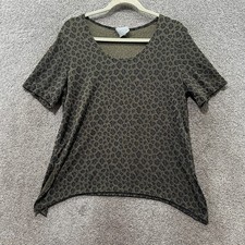 VTG Rabbit Rabbit Designs Blouse Top M Leopard Print Sharkbite USA Made Edgy