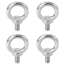 4 Packs 316 Stainless Steel 3/8" UNC Eye Bolt, Machinery Shoulder Eyebolts, Lift