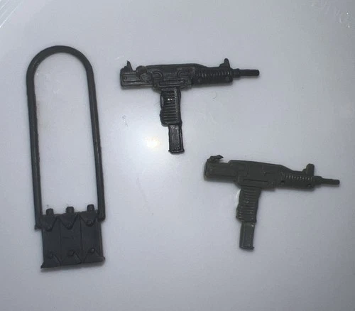 Vintage 1983 GI Joe SNAKE EYES Weapons 2 Uzi Guns & Ammo Bag Accessories