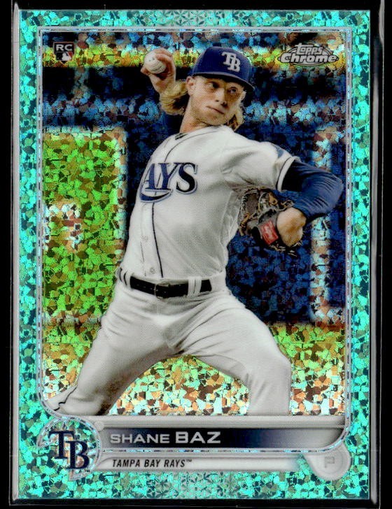 L48,810 - 2022 Topps Chrome Aqua Mini-Diamond Refractors #201 Shane Baz /199
