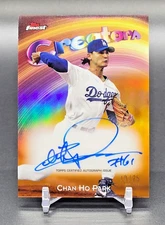 2025 Topps Finest CHAN HO PARK Creators ORANGE REFRACTOR AUTO /25 Dodgers CAV-CP