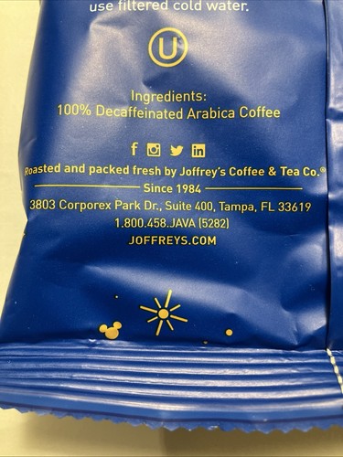 New Walt Disney Joffrey’s Coffee DECAF Company Resort Blend Dark Roast Lot of 3 - Picture 11 of 11