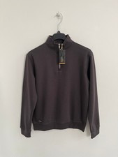 Enzo Sweatshirt Jumper Grey Knit High Zip Neck Men's LARGE - BNWT