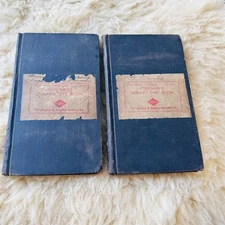 2 Antique 1921-24 Pocket Time Book Handwritten Philadelphia Reading Railway Co