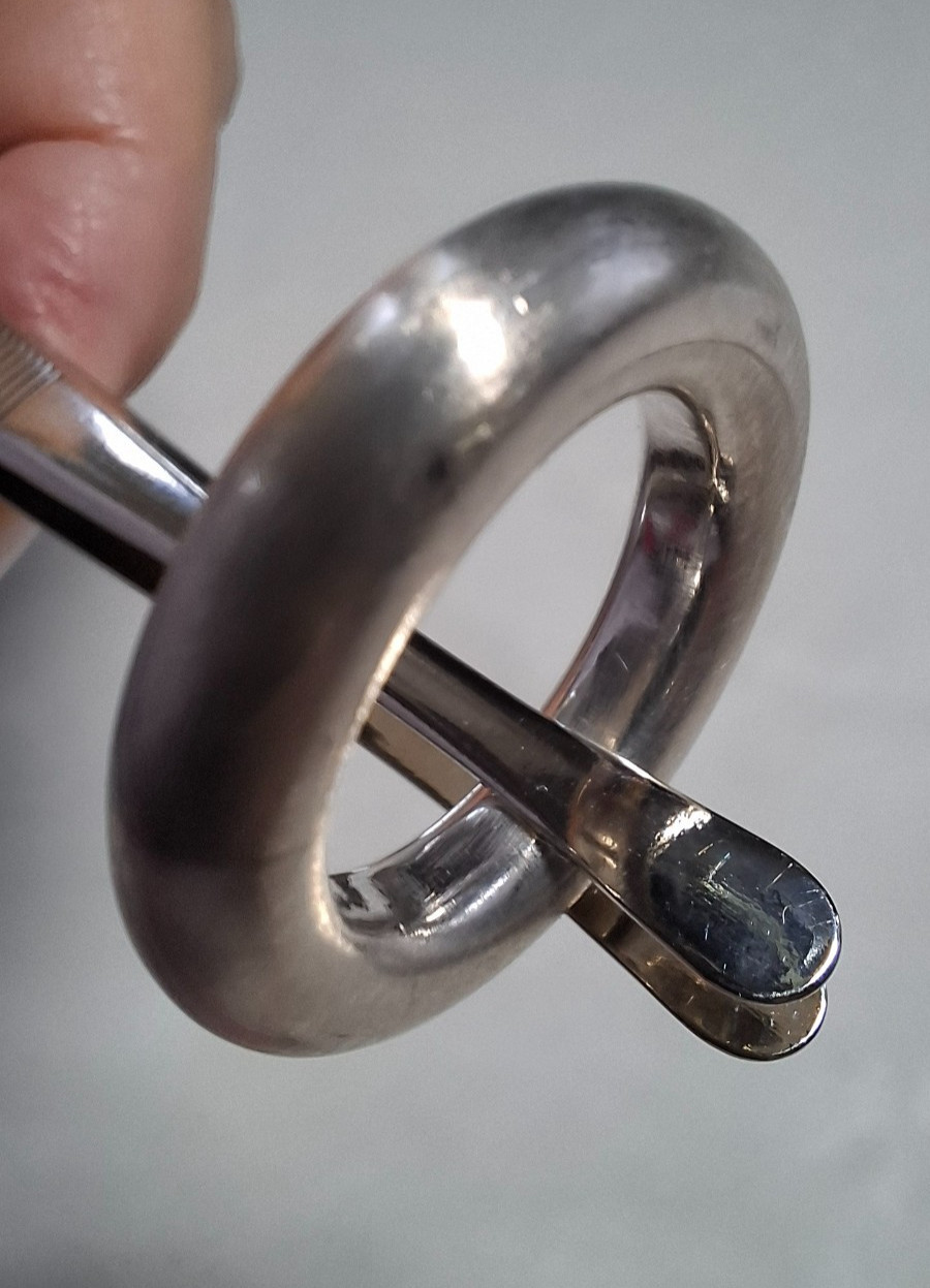 Ring silver 925 simple solid heavy round band rin… - image 5