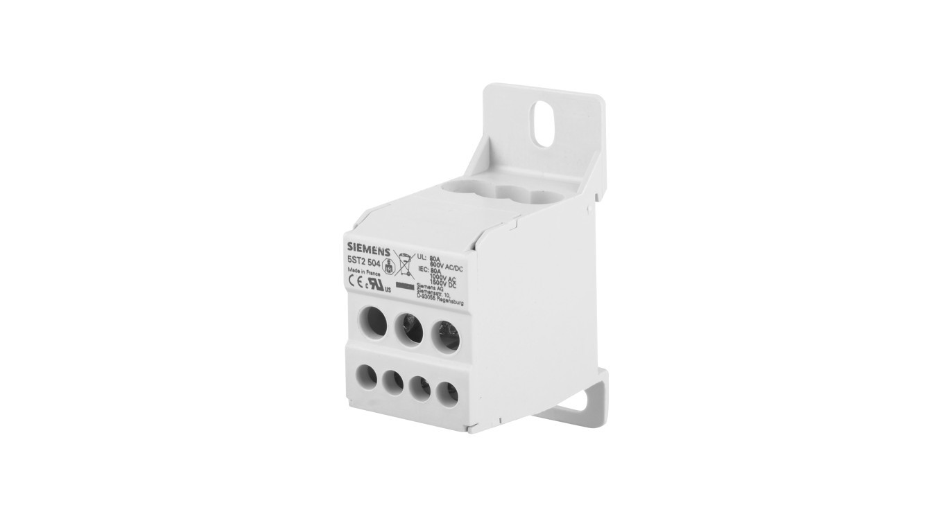 80A Manifold Block 1P 690V 1x16mm² 8x10mm² SENTRON 5ST 5ST2504