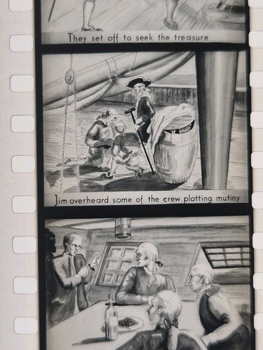 Disney Treasure Island Vintage Film Strips & Vuwer #172 Boxed 1950 - Picture 10 of 14