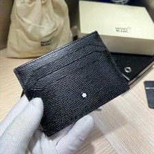 New Mon Black Card Pack Real Leather Card Case Bank Card Holder 129253 US